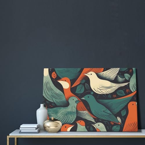 Impression sur toile HD oiseaux déco murale premium 40x61cm - 5