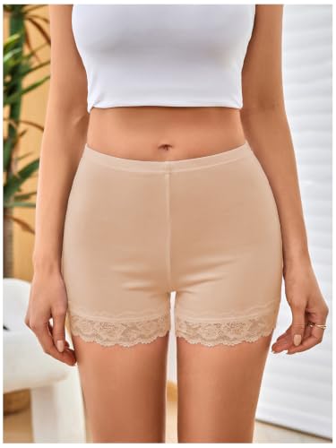 Image of MakeMeChic Women's Summer Lace Trim Shorts Biker Under Dresses