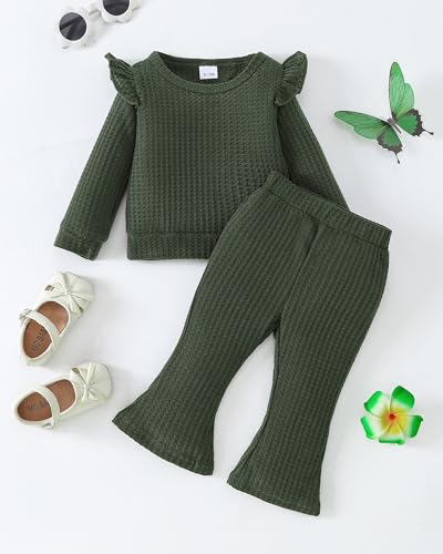 Image of Weebaby Toddler Girl Clothes Infant Girl Sweatsuit Baby Pant Set Outfits Fall Winter Clothing Little Clothes for Girl