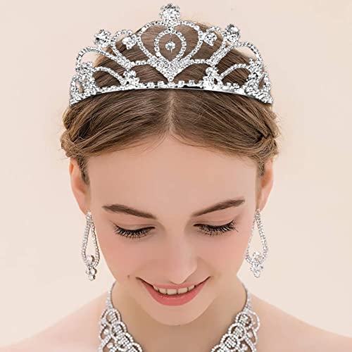 ZOCONE Birthday Tiara Crown for Women, 2 Pack Crystal Princess Tiara for Little Girls, Bridal Crowns for Wedding Party, Hair Accessories Headband with Combs - Thumbnail 2