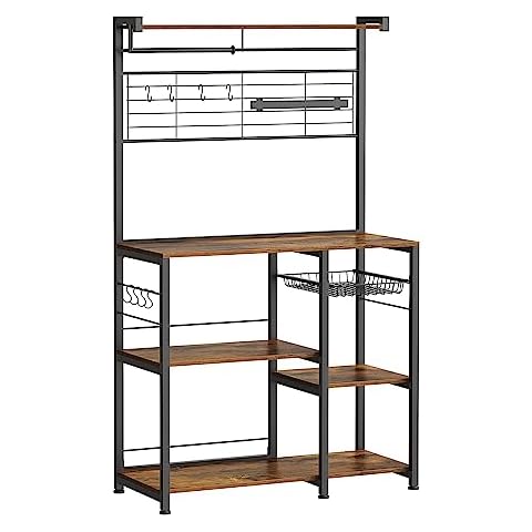 VASAGLE Rustic Kitchen Baker’s Rack with Storage Cover