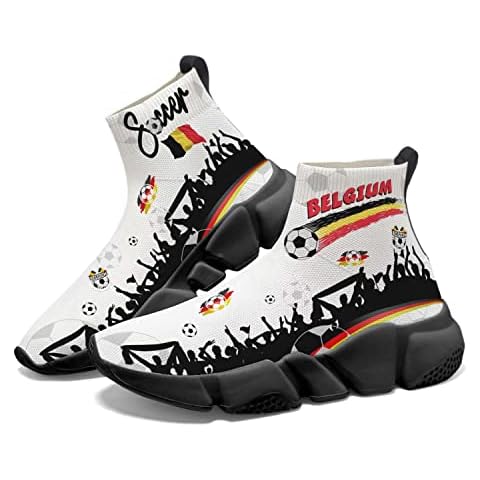 Hetios World Cup Belgium Painted Sock Shoes Women's Sneakers Commemorative Running Shoes Cover
