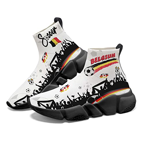 Hetios World Cup Belgium Painted Sock Shoes Women's Sneakers Commemorative Running Shoes