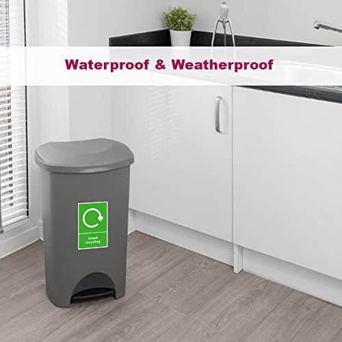 Pack of 2 Mixed Recycling Bin Sticker-Self Adhesive Bin Labels (or) decals(A6-150 x 100 mm) Sara Prints V1067