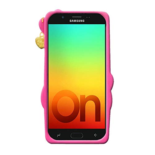 Image of Unirock Hello Kitty Back Case Cover for Samsung Galaxy On7 Prime| 3D Cute Hello Kitty Case |Soft Silicone Rubber Back Cover with Pendant Kitty Cover for Samsung Galaxy On7 Prime (Pink)