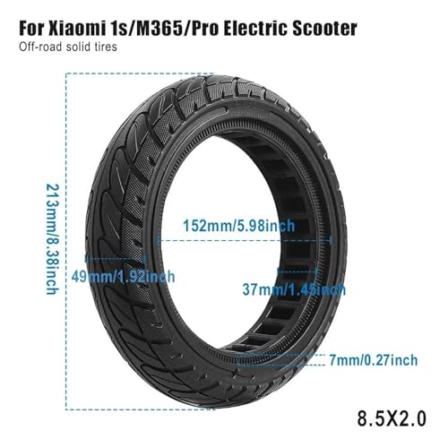 Pneu plein trottinette électrique antidérapant roue caoutchouc 8.5x2 - 2