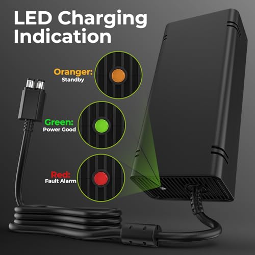 Image of AC Adapter for Xbox 360 Slim Console,135W Power Supply Brick with Cord,Replacement Power Brick for Xbox 360 Slim Console(Not Fit for Xbox360 /Xbox360 E Console)