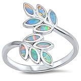 CHOOSE YOUR COLOR Sterling Silver Leaf Ring