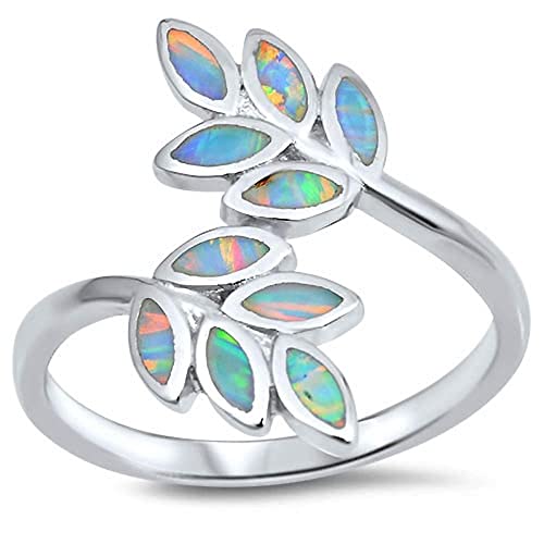CHOOSE YOUR COLOR Sterling Silver Leaf Ring
