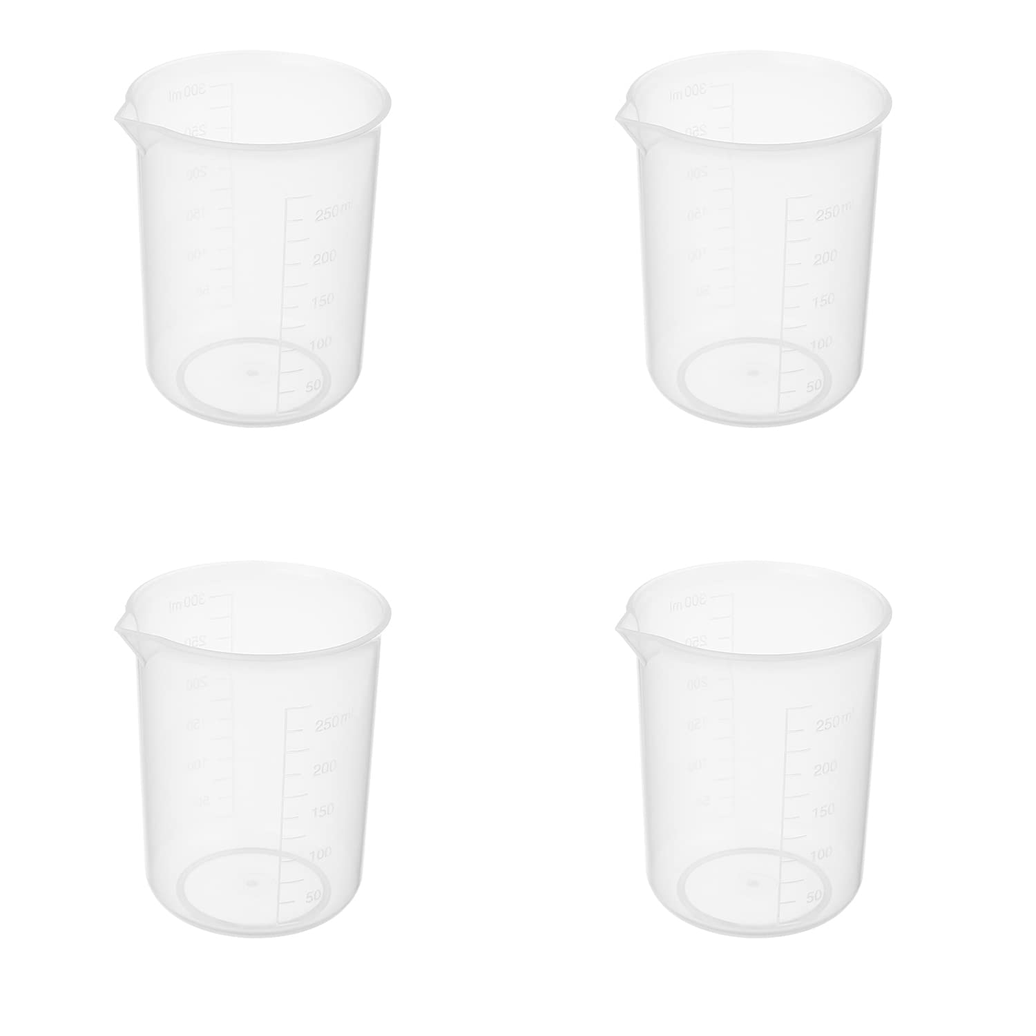 5Pcs Lab Beakers, Bettomshin 250ml PP Plastic Low Form Graduated Beaker Sets, Multipurpose Mixing Cups Measuring Beaker Transparent Resin Mugs for Home School Lab Science Experiment Kitchen Liquids : Industrial & Scientific