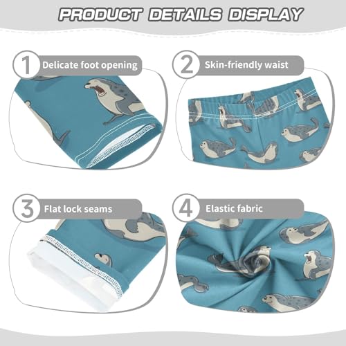 Girls Basic Leggings Baby Girls Pants Seals Soft Footless Stretchy Tights Pants 4-10Y3