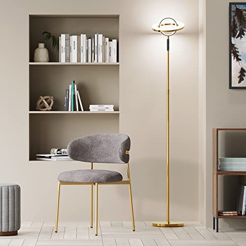 WAMPAT Floor Lamp,Torchiere Bright Modern LED Floor Lamps,Tall Standing Lamp for Living Room,Bedroom,Remote&Touch Control Stepless Dimmable Light,Retractable Stand,2 Planet Idea Rotating Lights(Gold) WAMPAT Floor Lamp,Torchiere Bright Modern LED Floor Lamps,Tall Standing Lamp for Living Room,Bedroom,Remote&Touch Control Stepless Dimmable Light,Retractable Stand,2 Planet Idea Rotating Lights(Gold)