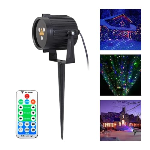 Luz de césped RGB con control remoto IP65 para exteriores, cielo estrellado, para Navidad, DJ, fiesta, hogar, patio, jardín, escenario, proyector, lámparas de paisaje, Halloween, Navidad, decoraciones