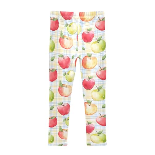 senya Girls Printed Leggings Yoga Pants Watercolor Apple Pattern for Kids in 4t to 10 Years, 4T2