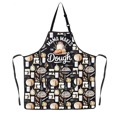 JNIAP Bread Baking Apron Bread Baker Aprons i Loaf Sourdough Baking Mom Gifts Baking Master Apron (MAMA MAKES bl ap)