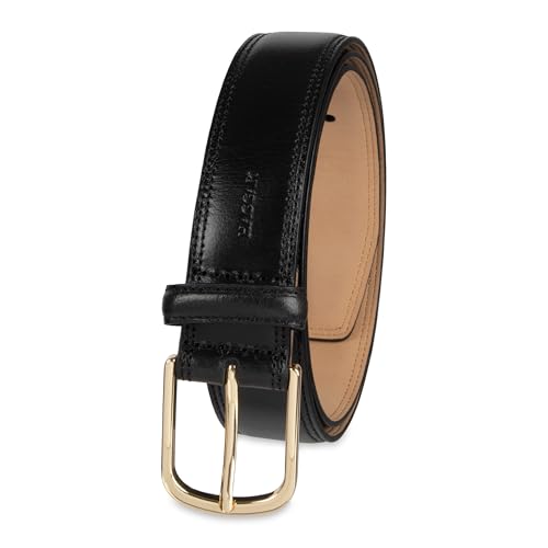 Haggar Men's Burnished Tip Dress Belt, Black, Large
