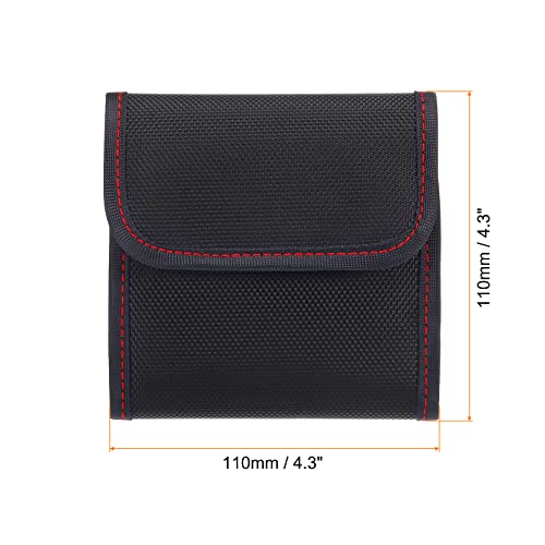 PATIKIL Lens Filter Case, 3-Pocket Camera Filter Case Portable Lens Filter Pouch Photography with Belt Loop Fit Camera Bag Strap Pocket Drone for 25mm-82mm, Black Red - Image 2