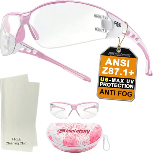 Image of HTS HUNTERSKY Super Flexible Lightweight Anti Fog Wrap-Around U6 Clear Shooting Safety Glasses with ANSI Z87.1 Scratch Resist