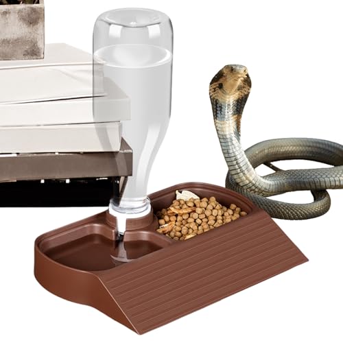 ヒゲトカゲ 水入れ | タンク エサ皿 給餌ボウル | 自動2in1餌皿 大容量 餌と水入れアクセサリー フトアゴヒゲトカゲ トカゲ ヤモリ用
