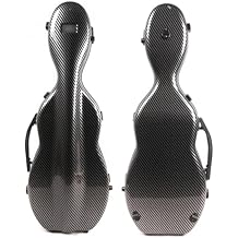 Violin case 4/4 full size Composite Carbon Fiber Hard case Strong handle Back-Straps Soft padding black