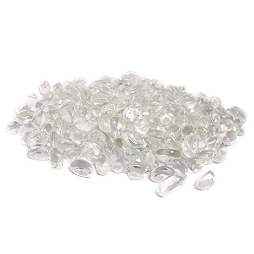 KIBOW 10-Pound Pack Fire Glass Cashew Gas Fire Pit, 1-Inch, Clear Color