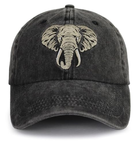 Elephant Gifts for Women Men, Adjustable Embroidered Cute Elephant Hat, Christmas Birthday Gifts for Wild Animal Lovers Young
