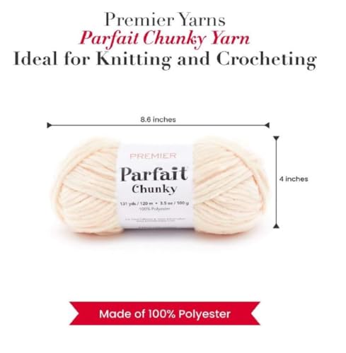 Image of Premier Yarns Parfait Chunky Chenille Yarn 3.5 Oz 6 Super Bulky Weight 3 Pack Bundle with Bella's Stitch Place Holders (Shell)