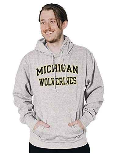 Blue 84 Men's Michigan Wolverines Hoodie Arched Grey, Grey, XX-Large - Image 2