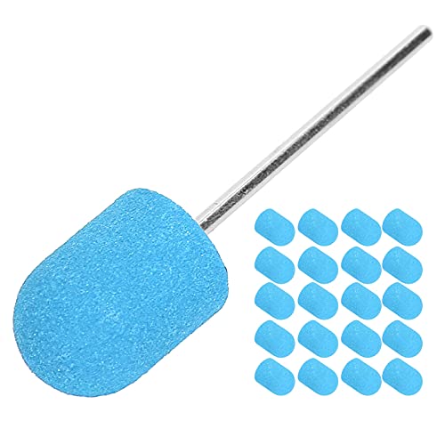 ZJchao - Nail Art Sanding Cap, Nail Drill Bit Block Sanding Cap, Polishing Head Grinding Sanding Bands Set Polisher Sand Manicure Pedicure Tool(10 x 15mm)(Blue) - -4%