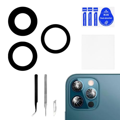 Lente de cámara trasera iPhone 12 Pro para reparar cristal de cámara rayado con herramientas