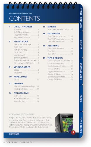Garmin GPSMAP 296 Qref Checklist (Qref Avionics Quick Reference)      Spiral-bound – December 15, 2008