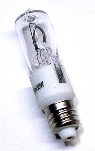 HIKARI JD7003-50 Watt Halogen Light Bulb - T4 - Mini Candelabra Base - Clear - 2,000 Life Hours - 700 Lumens - 130 Volt