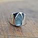 Aquamarine Gemstone Band Ring | Solid 925 Sterling Silver Handmade Statement Ring for Men & Women | Unique Gift for Her | Perfect for Mother's Day
