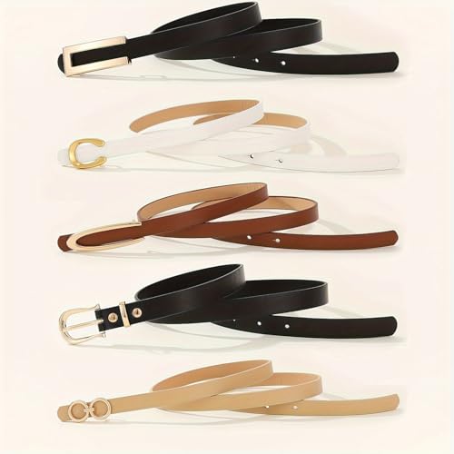 Image of Shining Diva Fashion Leather Belts For Women And Girls 5 Pcs Combo Stylish Waist Belt For Dresses Jeans (16910LB)