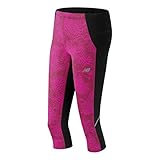 New Balance Women's Printed Accelerate Capri Pants, Azalea/Multi, Medium