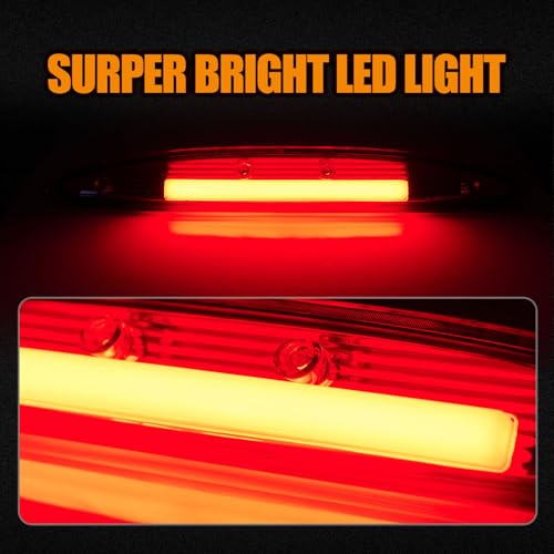 Image of Third 3rd Brake Light LED for 1997-2002 Ford Expedition, High Mount Rear Brake Lights Assembly for 97-02 Expedition, Waterproof Center Cab Lamp Stop Light (RED)
