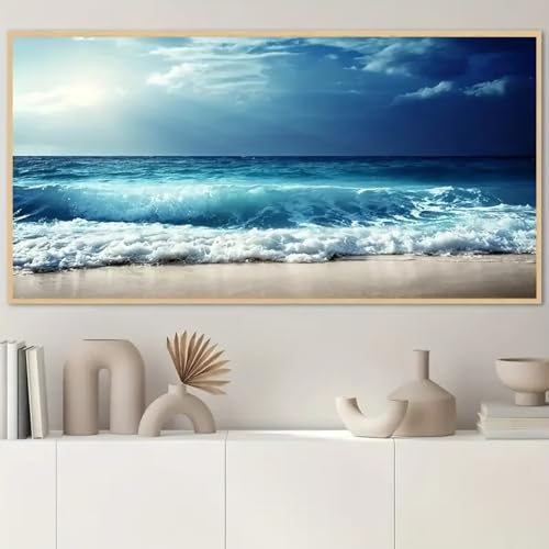 Art mural vagues de la mer pour peinture murale de salle de bain