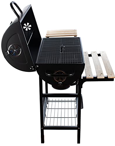 Foto von GrillMaster Rundfass BigBend GM2020 +Schürze, Gartengrill, Kohle, mit Deckel, mit Rollen, Zirkulationsblenden, Zusatzböden