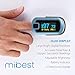 mibest OLED Finger Pulse Oximeter, O2 Meter, Dual Color White/Light Blue