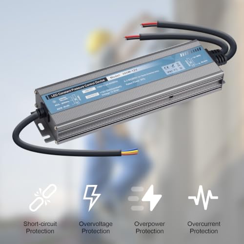 Image of QNNP LED Driver 300 Watts 12V DC Low Voltage Transformer Waterproof IP67 Power Supply Transformer Adapter AC 110V-265V to 12V DC, LED Power Supply for Indoor Outdoor Lighting