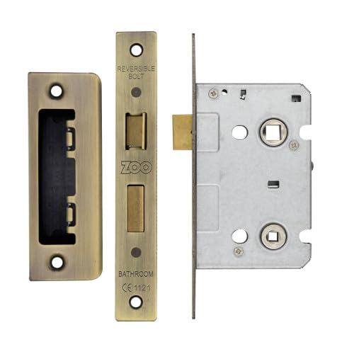 Ironmongery Solutions® 2.5 Inch Bathroom Lock 57mm Centre to Centre Compact Privacy Mortice Lock for Internal Bathroom and Toilet Doors Smooth Action Fixing Included (Florentine Bronze)