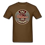 gibson 1959 reissue vos  Fashion USA Gibson Guitars 1959 for Homme\'s Brown T-Shirts Medium