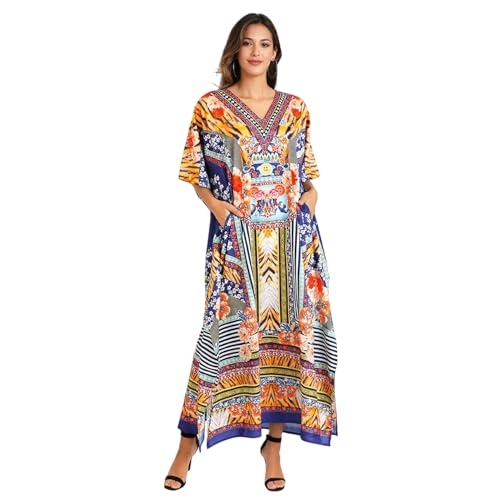 Image of Miss Lavish London Kaftan Dress- Swimwear Coverups African Kaftan Dress, Summer Kaftan for Women