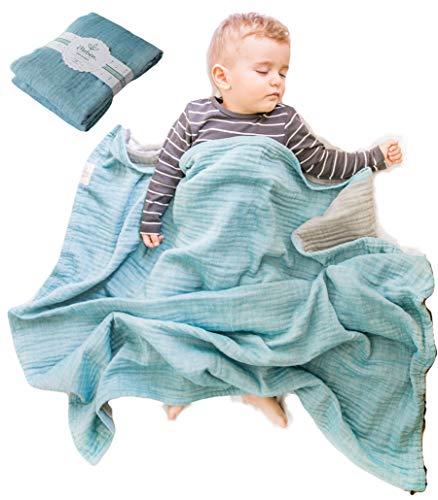 Lightweight Baby Blankets for Girls Boys-Mebien Receiving Stroller Crib Nursery Bedding Blanket Quilt Swaddle -Infant Toddler Newborn Kids Unisex -Baby Shower Registry Gifts (Plain Turquoise Grey)