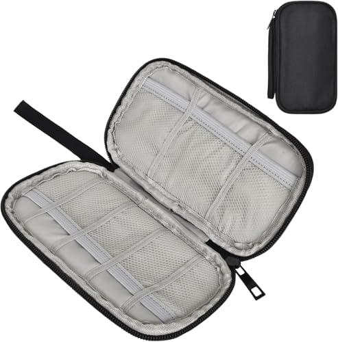 NAJILI USB Tasche,Mit 8 Steckplätzen,Wasserdicht kabeltasche Organizer,Aufbewahrungstasche Für USB Sticks Kompatibel Mit Sandisk,SD-Karten,Kabeln,Schwarz