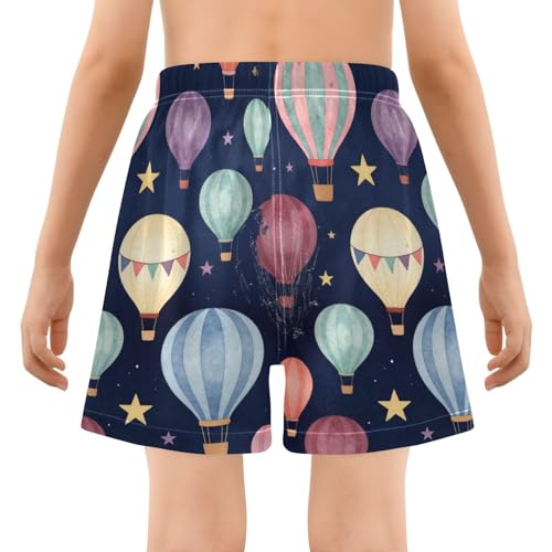 Short de plage montgolfière pastel garçon 4T avec cordon de serrage