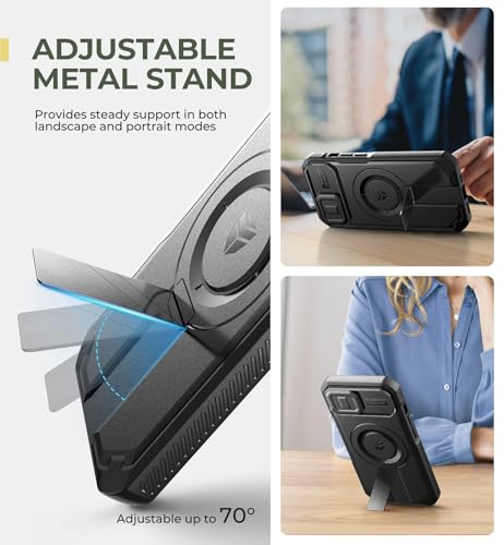 Coque iPhone 13/14 antichoc lourde avec support réglable et MagSafe noir - 5