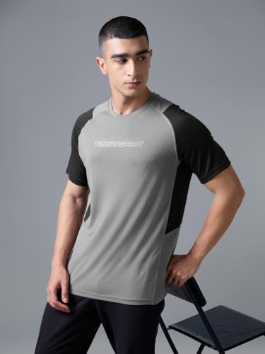Image of TECHNOSPORT Men's Slim Fit Half Sleeve Crew Neck T-Shirt, TECHNOCOOL+ Quick Dry Moisture Wicking Stretchable Sports Gym and Casual Wear