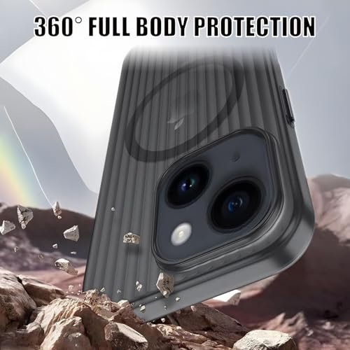 Image of AIBEX Protective Back Case Cover Compatible for iPhone 13 /14 | Camera & Body Protection| Shockproof,Scratch Resistant| Mag-Saf Wireless Charging Support - Black
