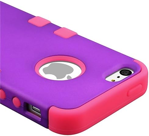 MYBAT IPHONE5HPCTUFFSO014NP Premium TUFF Case for iPhone 5 - 1 Pack - Retail Packaging - Grape/Electric Pink